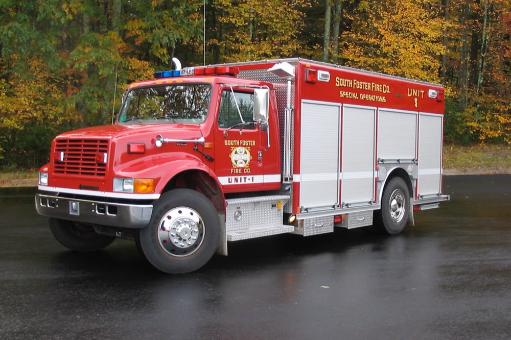 Unit 1, a 2001 International heavy rescue.