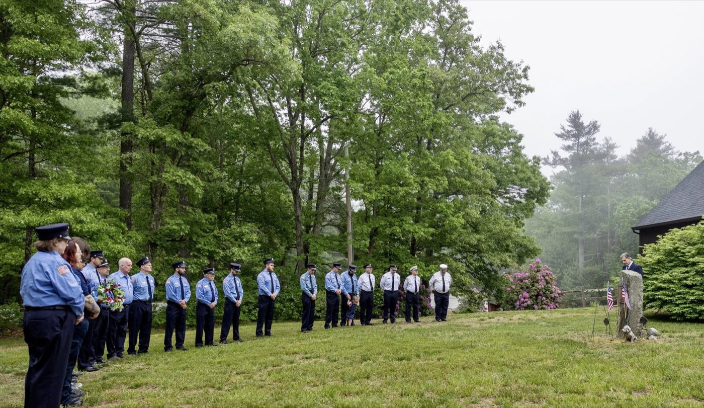 South Foster members in formation at a Memorial Day observance.